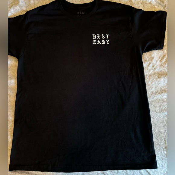 Rest Easy Brand. Large Cotton Tshirt. White Logo - Picture 1 of 1